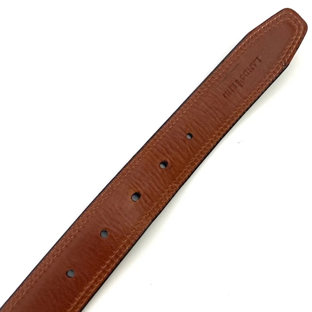Lands End Men's Black Pebble Grain Leather Belt